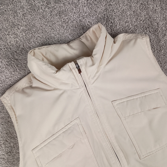 Lauren Ralph Lauren Other - Lauren Ralph Lauren Ivory Down Puffer Vest L Zip Quilted Core